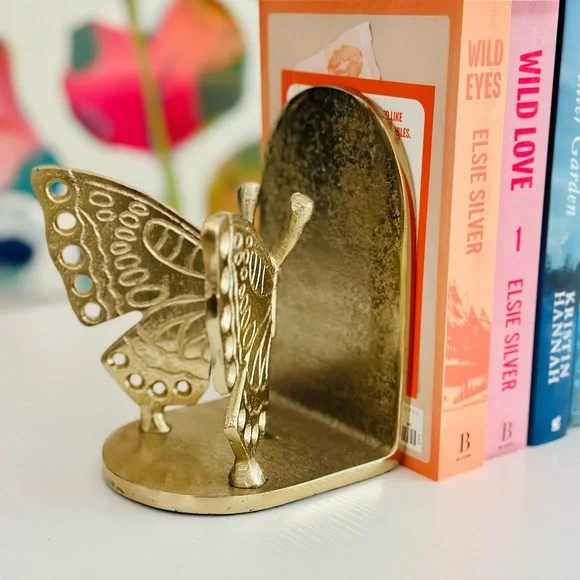 Gold Butterfly Bookends (Set of 2) - Picture 1 of 4